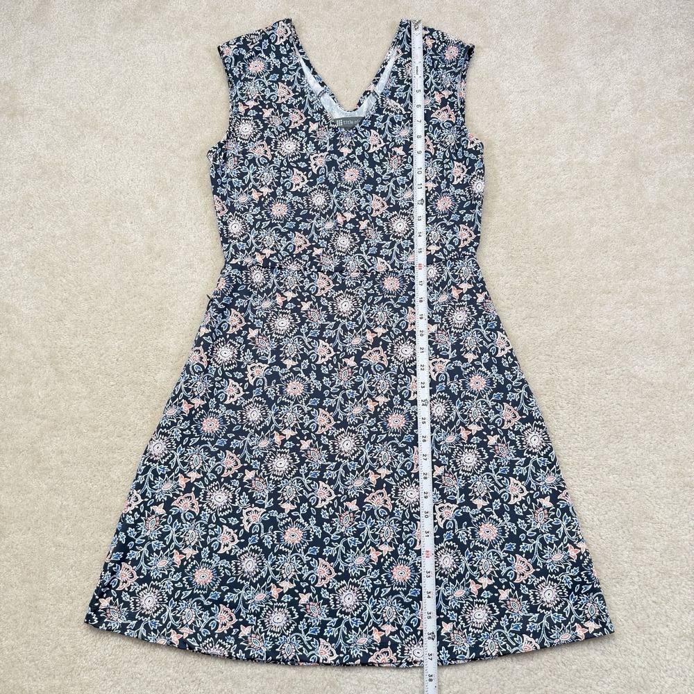 Title Nine Diamalete Sleeveless Dress Womens M Blue Floral Athletic Coastal - Picture 3 of 11